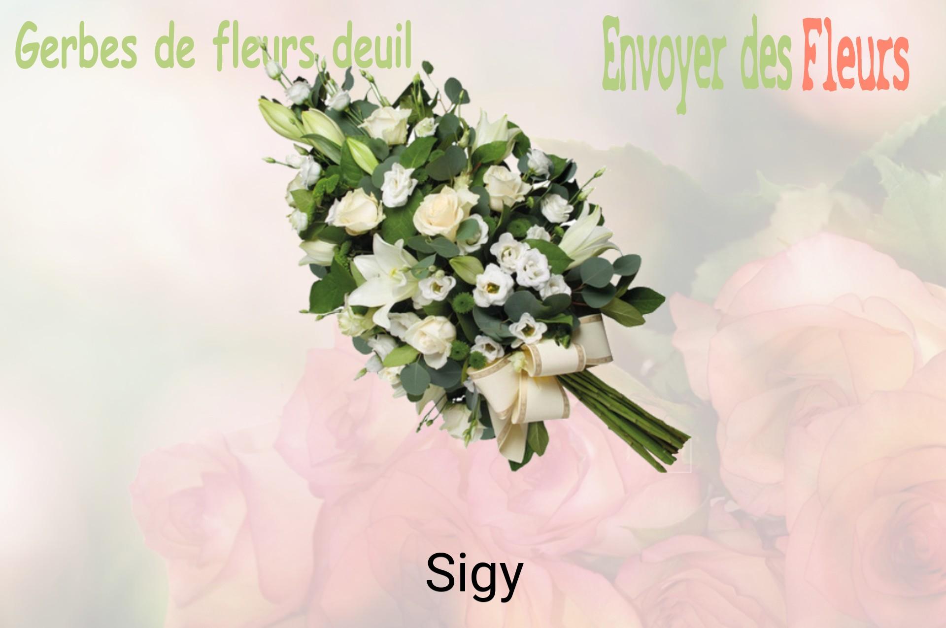 Gerbe de fleurs de deuil livrée à Sigy